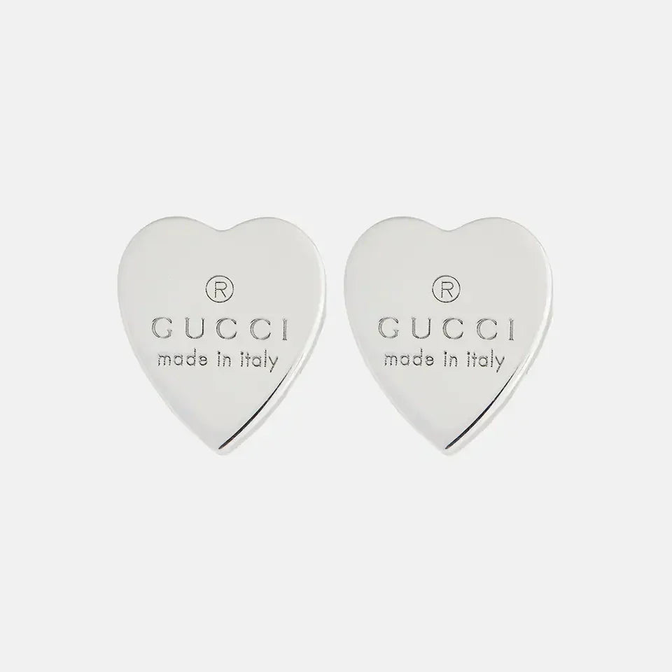 18K Double Gucci Heart Earrings