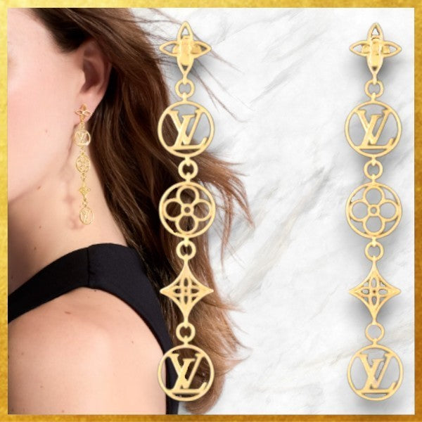 18K Louis Vuitton Lace Long Earrings