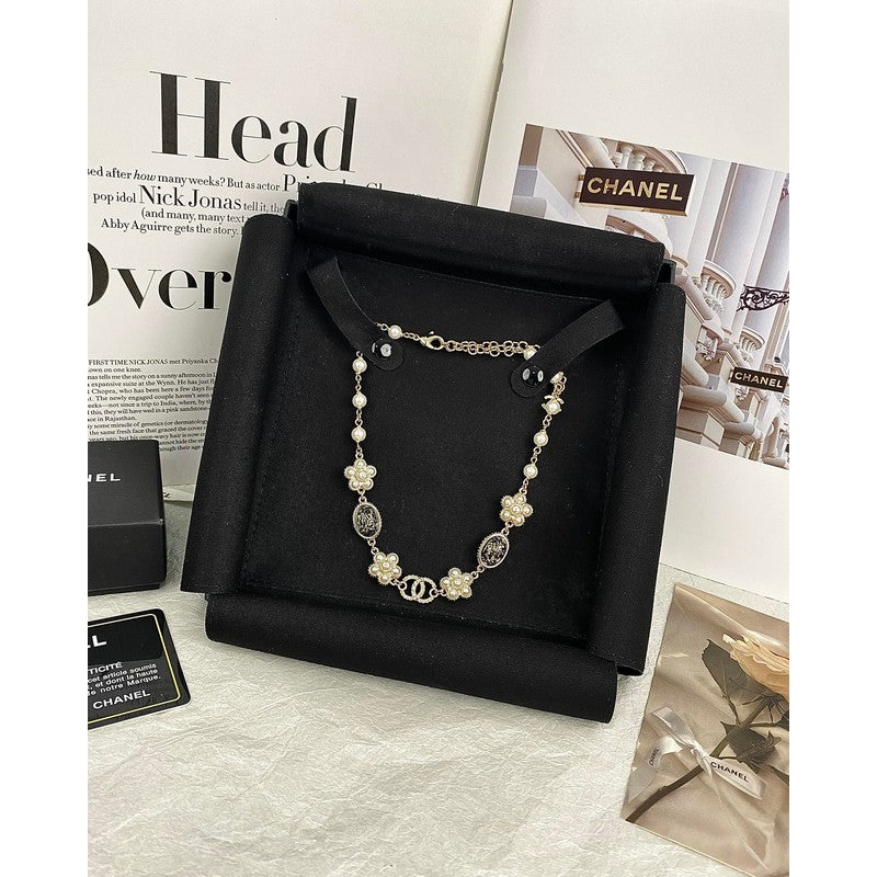 18K  Chanel Black & Orange Crystal Choker Necklace