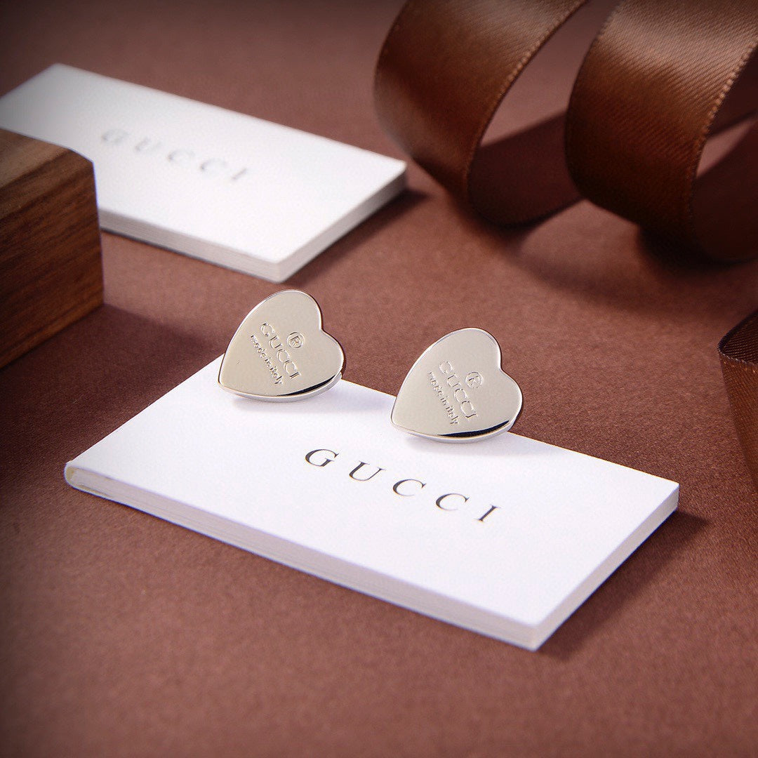 18K Double Gucci Heart Earrings