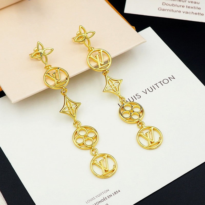 18K Louis Vuitton Lace Long Earrings