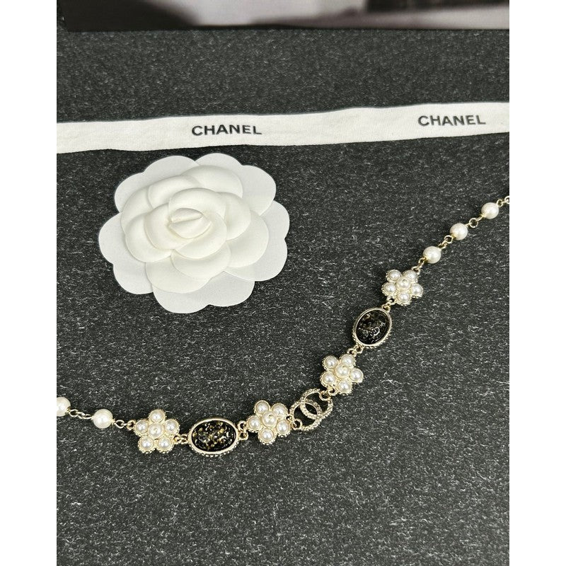 18K  Chanel Black & Orange Crystal Choker Necklace